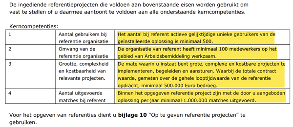 Pag. 30 &ndash; 31 &ndash; Uitnodiging tot Aanmelding Niet-openbare Europese aanbesteding Public Employment Service-suite voor Bemiddelingsservice