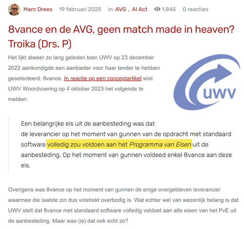 8vance en de AVG, geen match made in heaven? Troika (Drs. P)