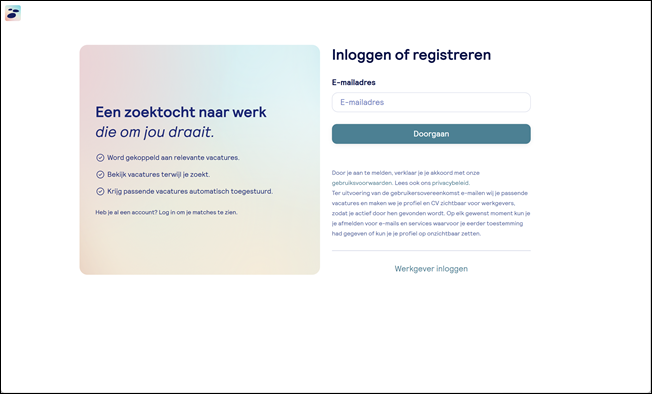 Registratiepagina Stepstone