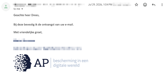 Reactie AP &ndash; 29 juli 2026